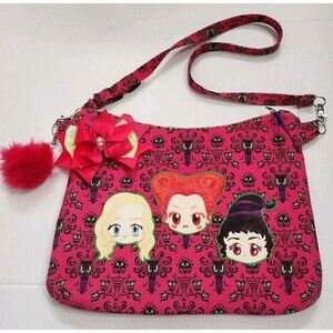 Handmade Sanderson Sisters Inspired Halloween Cute Witchcore Bow Pompom Purse